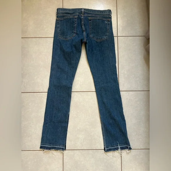 rag & bone Jeans Kick Pleat Flare Straight Leg Raw Hem Fray Bell Wide Vintage - Picture 7 of 11